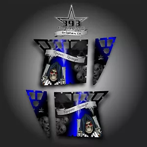 Pro Armor Door Graphics Polaris RZR XP 900 800 08-14 RZR S Grim Reaper Blue - Bild 1 von 1