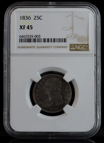 1836 25C Capped Bust XF 45 Cover