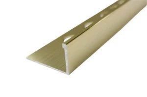 10 x Brushed Gold Brass Metal 12.5mm Tile Trim - Picture 1 of 3