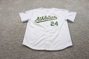 Maglia Rickey Henderson Oakland Athletic's A's uomo grande bianca SGA #24 spessa - Foto 1 di 10