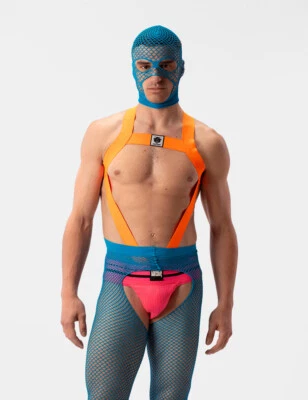 barcode Berlin - Fishnet Netzmaske SICILY neonblau Herren Maske 92250/435 gay - Bild 1 von 4