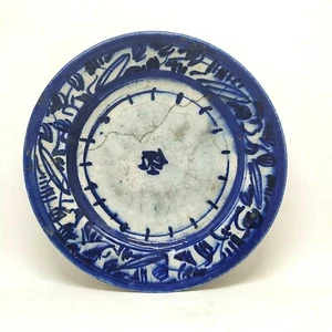 ANTIKE GLASIERTE KERAMIK BLUMEN NAHER OSTEN 1800er BLAUE FARBE - Bild 1 von 7