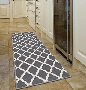 Ottomanson Glamour Collection Elegant Trellis Design Rubberback Runner Rug, 20" - Picture 1 of 13