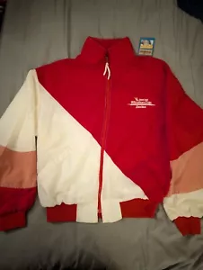 VINTAGE NASCAR WINSTON CUP SZ L COLORBLOCK ZIP UP WINDBREAKER IRIDESCENT SLEEVES - Picture 1 of 6