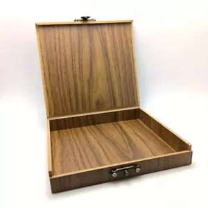 2pcs Mini Wooden Flip-Top Storage Box Gift Case Lockable Jewelry Display Boxes - Picture 1 of 8