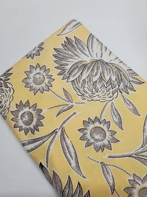 Jennifer Paganelli Fabric Mod Girls Diane Sis Boom Floral Yellow OOP ONE YARD - Image 1 of 2