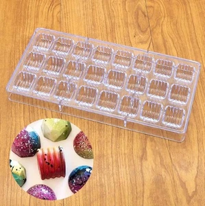 24 Grid Cylindrical Corrugated Shape Chocolate Candy Mold PC Polycarbonate - Picture 1 of 6