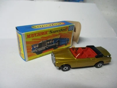 Matchbox Lesney Superfast SF69 Rolls Royce Cupé - DORADO con base NEGRA, en caja Foto 1 de 2