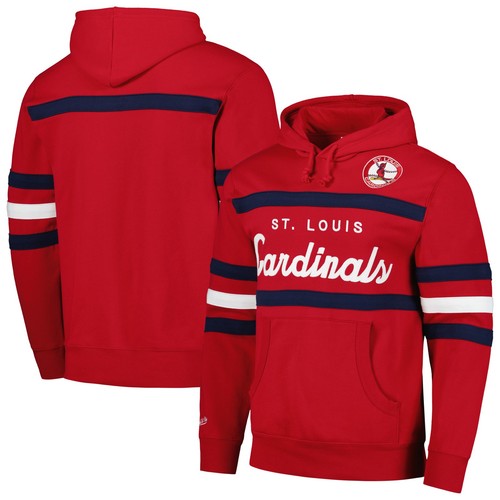 Felpa con cappuccio pullover uomo Mitchell & Ness rosso St. Louis Cardinals Head Coach