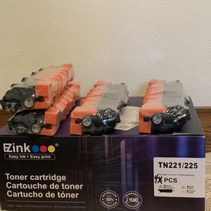 Toner Cartridges TN 221/225 4 Piece 2 Black 1 Cyan 1 Yellow - Picture 1 of 6