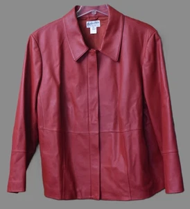 Pendleton Leather Jacket Coat Lined Zip Up 2 Front Side Pocket Career Plus Sz 3X - Picture 1 of 9