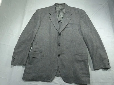 Oxxford Blazer Mens 48R Gray Wool Three Button Windowpane Super 120 - Image 1 of 4