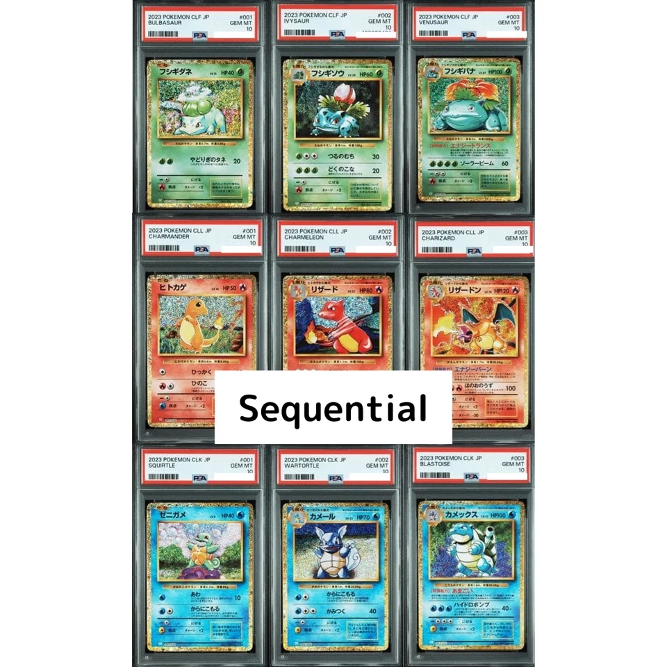 PSA 10 SEQ CLF Charizard Venusaur Blastoise 9 cards set Pokemon Classic 2023 - Image 1 of 4
