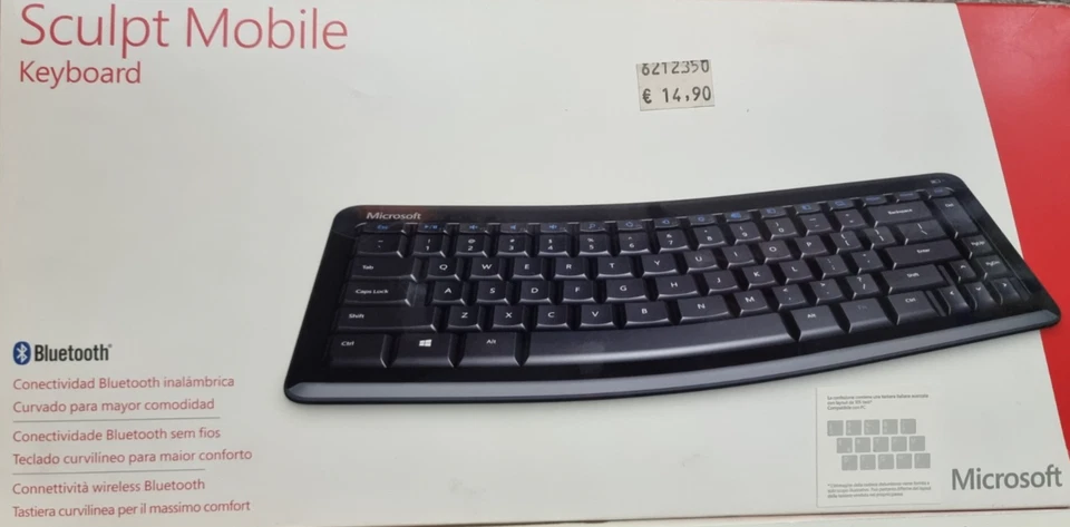 TASTIERA MICROSOFT SCULPT MOBILE KEYBOARD CONNETTIVITA' WIRELESS BLUETOOTH,NUOVO - Immagine 1 di 1