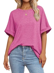 Teen Girls T Shirts Loose Fit Crewneck Short Sleeve Summer Casual Blouse 2024... - Picture 1 of 7