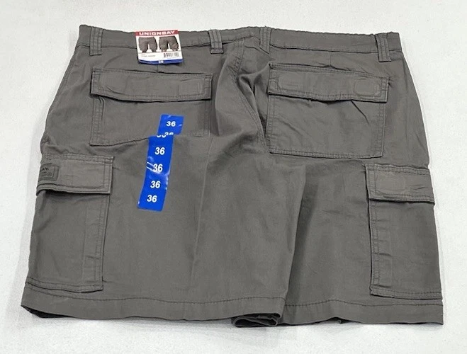 Unionbay Men's 36 Gray Cargo Shorts Cotton & Spandex Casual