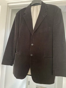 M&S Men's Blazer Jacket Size 42S In Brown Corduroy Smart Casual - Picture 1 of 6