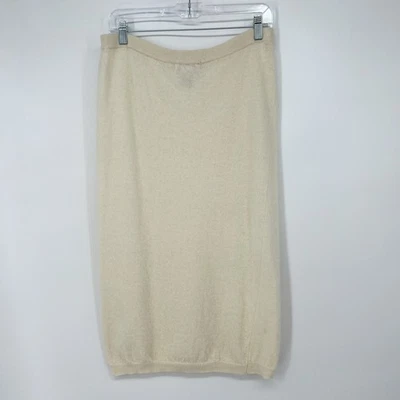 Falda Suéter Tiano Vintage Lana de Cordero Angora Crema Tejido Midi Largo Talla Mediana Foto 1 de 4