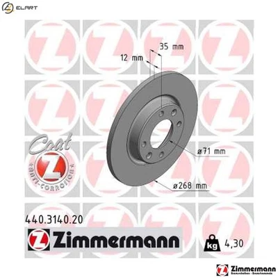 2x BRAKE DISC 440.3140.20 FOR PEUGEOT CITROËN C4/X/III OPEL HNK /HNE 1.2L 3cyl - Image 1 of 4