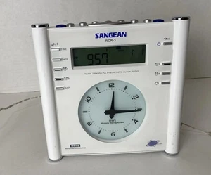 Sangean RCR-3 AM/FM Atomic Digital/Analog Clock Radio (White) - Picture 1 of 9