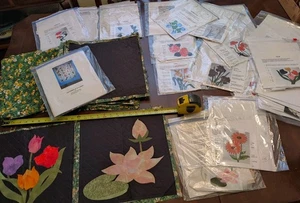 Estate 24 quadrati + applique trapunta + motivi Jean Hogland fuori stampa CIMELIO - Foto 1 di 11