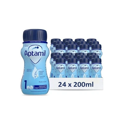 24 x 200ml Aptamil Breastmilk Substitute 1 First Infant Milk From Birth - Image 1 of 4
