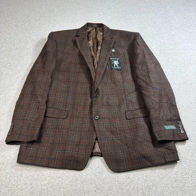 Lauren Ralph Lauren Blazer Mens 48L Brown Plaid Wool Ultraflex Lexington Jacket - Image 1 of 4