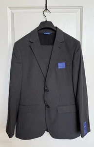 NUEVO 2 Piezas Apt 9 Para Hombres Calce Ajustado Elástico Traje Chaqueta 38R Pantalones 31/32 Negro Cuadros - Imagen 1 de 13