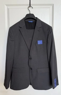 NEW 2 Pc Apt 9 Mens Slim Fit Stretch Suit Jacket 38R Pants 31/32 Black Check - Image 1 of 4