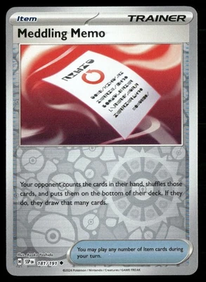 SV08: Surging Sparks #181/191 Meddling Memo - Image 1 of 2