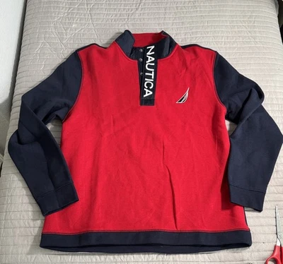 Sudadera Pullover Nautica 1/4 Cremallera Polar Rojo y Azul Para Hombres XL Cálida Senderismo Esquí Foto 1 de 4