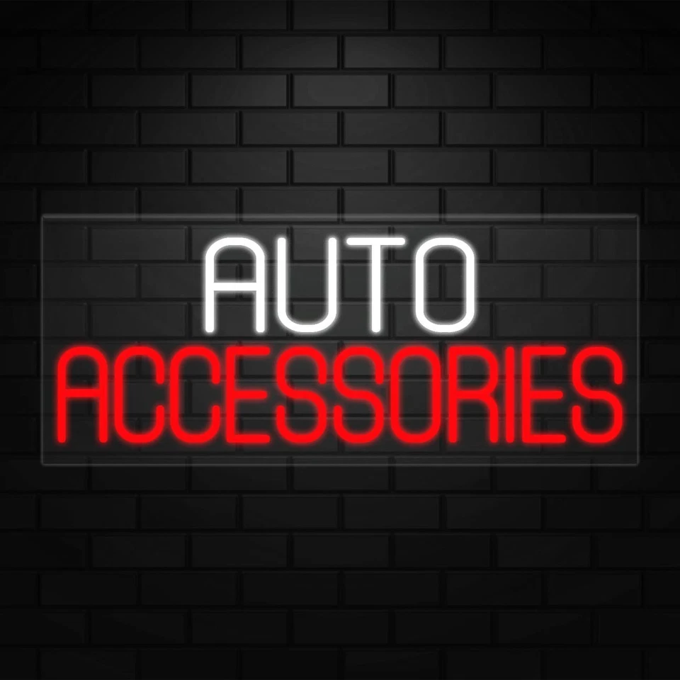 Auto Accessories Sign for Business Displays | LED Flex Neon | 32"W x 13"H x 1"D - Image 1 of 4