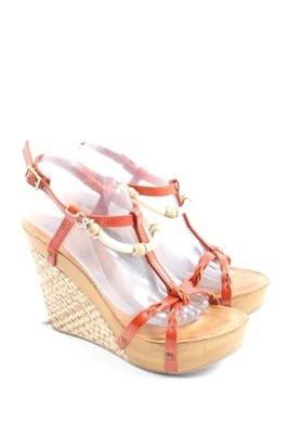 BC BEST CONNETIONS Wedges Sandaletten Damen Sandaletten Gr. DE 39 rot-creme - Bild 1 von 4