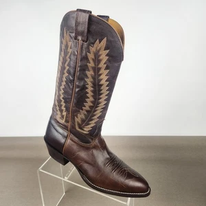 Nocona Hombres Botas de Vaquero Bordadas Cuero Marrón Botas Occidentales Talla 9.5 D - Imagen 1 de 9