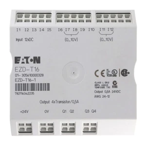 EATON EZD-T16 DIGITAL I/O MODULE, DIN MOUNT, 16 I/O, 12 DC INPUT, 4 OUTPUT - Bild 1 von 4