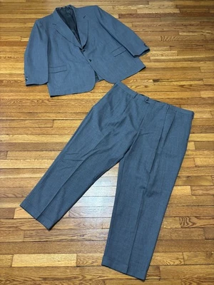 Traje Alexander Llyod Para Hombres Talla GRANDE 54L Blazer Chaqueta 48x30 Vestido Pantalones Gris Lana Foto 1 de 4