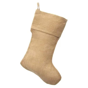 Natural Burlap Plain Christmas Stocking, Brown, 17-inch - Picture 1 of 1