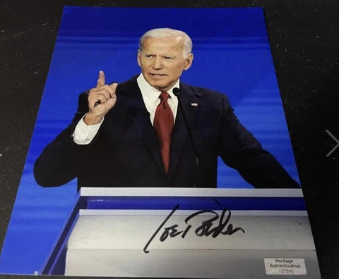 President Joe Biden Hand Signed Autograph Photograph, COA Cover