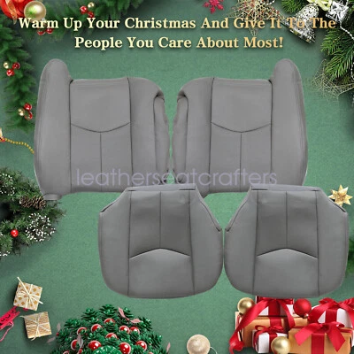 For 2003-2006 Cadillac Escalade Replacement Front Perforated Seat Covers Gray US - Image 1 of 4