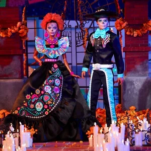 New 2024 Pair Of Barbie Signature Ken And Barbie Dia de Muertos Dolls HRM72/3 - Picture 1 of 22