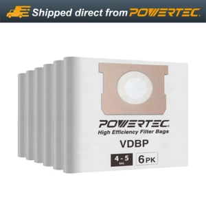 POWERTEC 75023-P2 High Efficiency Filter Bags for Vacmaster VDBP, 6PK - Picture 1 of 7
