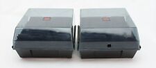 Lot of 2 Black ACCO 3.5" Floppy Disk 2 Row Plastic Case w/ Dividers