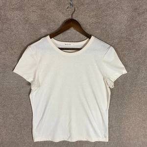 Marine Layer Re Spun T-Shirt Womens Size Large L Natural Signature Crew Recycled - Picture 1 of 9