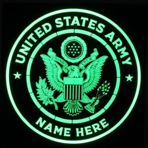 Personalized LED Sign with United States Army Emblem - Wood Light Box - Picture 1 of 9