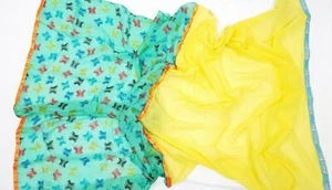 K24.2) Luxus Plomo O Plata XXL Schal Seide Baumwolle neu 79,90€ Schmetterling  - Picture 1 of 7