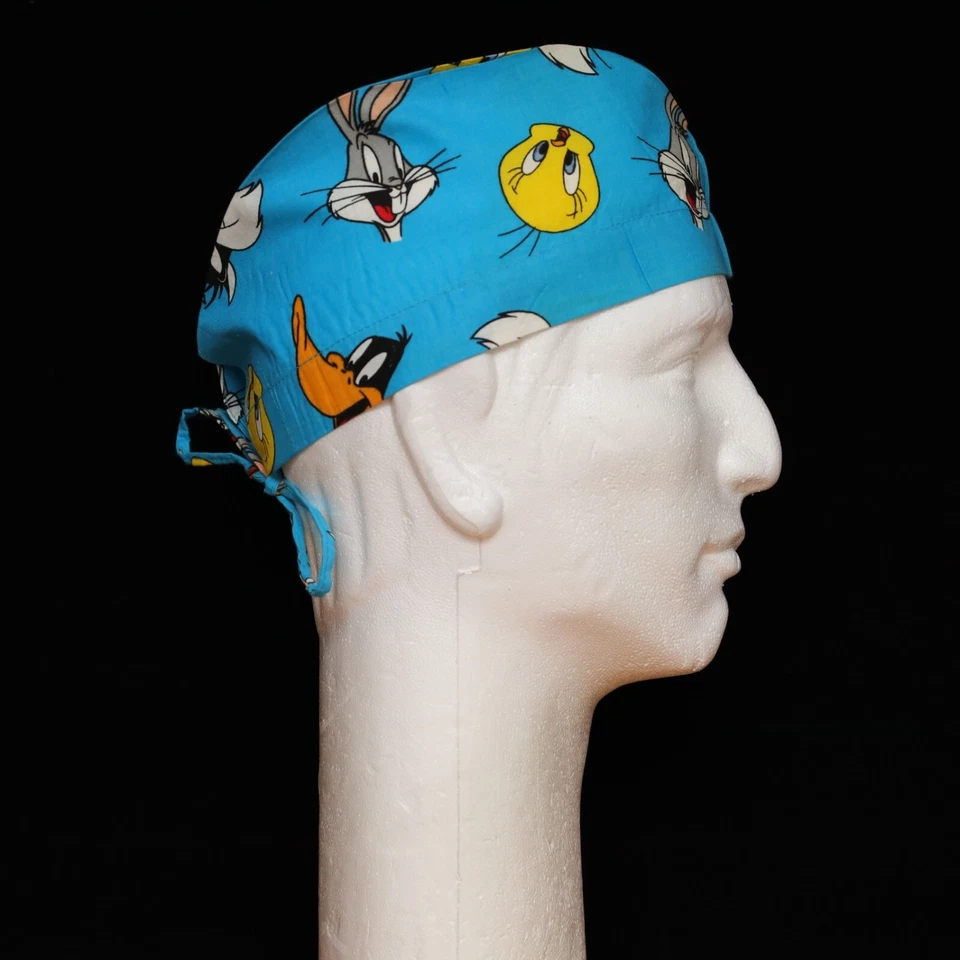 Шляпа скраб с персонажами Looney Tunes лицо на синюю тему - Изображение 1 из 1