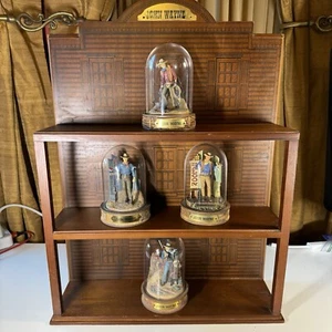 FRANKLIN MINT JOHN WAYNE HAND PAINTED SCULPTURES SET OF 4 W/DISPLAY ~RARE~ - Picture 1 of 20