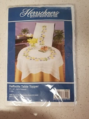 Herrschners Daffodils Table Topper Cross Stitch Kit 36x36" - Image 1 of 4