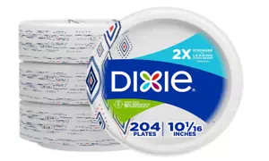 Disposable Paper Plates Recyclable Everyday Plates Dinner Size 10" Bulk 204 Pack - Picture 1 of 9