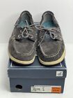 Sperry Women?s Graphie/Blue Suede Slip On Boat Shoes Size 8M. W/ Original Box